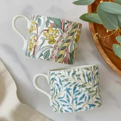 Morris & Co 2 Piece 340ml Porcelain Mug Set - Daffodil & Willow Bough