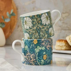 Morris & Co 2 Piece 340ml Porcelain Mug Set - Seaweed & Pimpernel