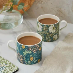 Morris & Co 2 Piece 340ml Porcelain Mug Set - Seaweed & Pimpernel