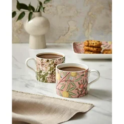 Morris & Co 2 Piece 340ml Porcelain Mug Set - Fruit & Honeysuckle