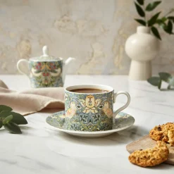 Morris & Co Porcelain Cup & Saucer - Strawberry Thief