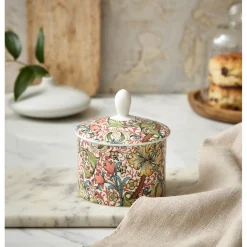 Morris & Co Porcelain Sugar Bowl With Lid - Golden Lily
