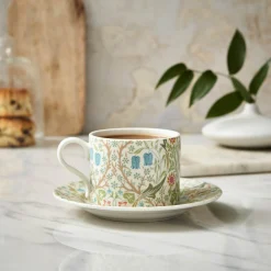 Morris & Co Porcelain Tea Cup & Saucer - Blackthorn