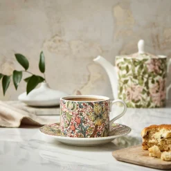 Morris & Co Porcelain Tea Cup & Saucer - Golden Lily