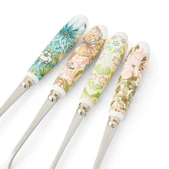 Morris & Co Set Of Four Pastry Forks With Porcelain Handle