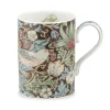 Morris & Co Strawberry Thief 340ml Porcelain Mug - Chocolate Slate