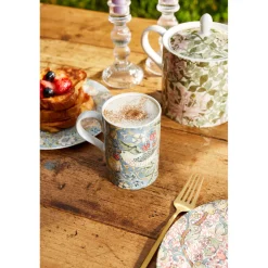 Morris & Co Strawberry Thief 340ml Porcelain Mug - Indigo