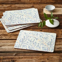 Morris & Co Willow Bough Set Of Six Placemats - Blue