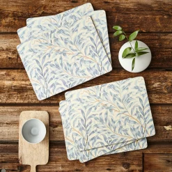 Morris & Co Willow Bough Set Of Six Placemats - Blue
