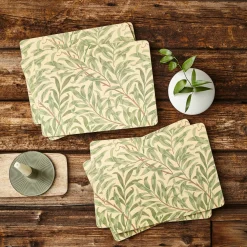 Morris & Co Willow Bough Set Of Six Placemats - Green