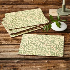 Morris & Co Willow Bough Set Of Six Placemats - Green