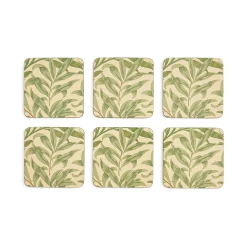 Morris & Co Willow Bough Set Of Six Coasters - Green