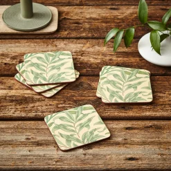 Morris & Co Willow Bough Set Of Six Coasters - Green
