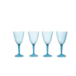 Navigate Linear Acrylic Set of 4 Wine Glasses - Blue