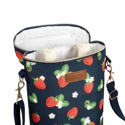 Navigate Strawberries & Cream Insulated 2 Bottle Cooler - Navy
