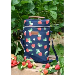 Navigate Strawberries & Cream Insulated 2 Bottle Cooler - Navy
