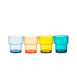 Navigate Summerhouse 4-Piece Set of Stacking Polyester Tumbler Glasses - Riviera