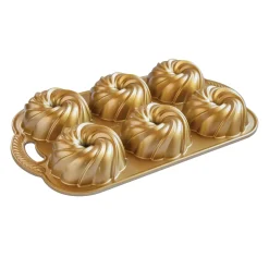 Nordic Ware Swirl Bundtlette Pan - Gold