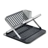 OXO Good Grips Aluminium Fold Flat Dish Rack - Grey