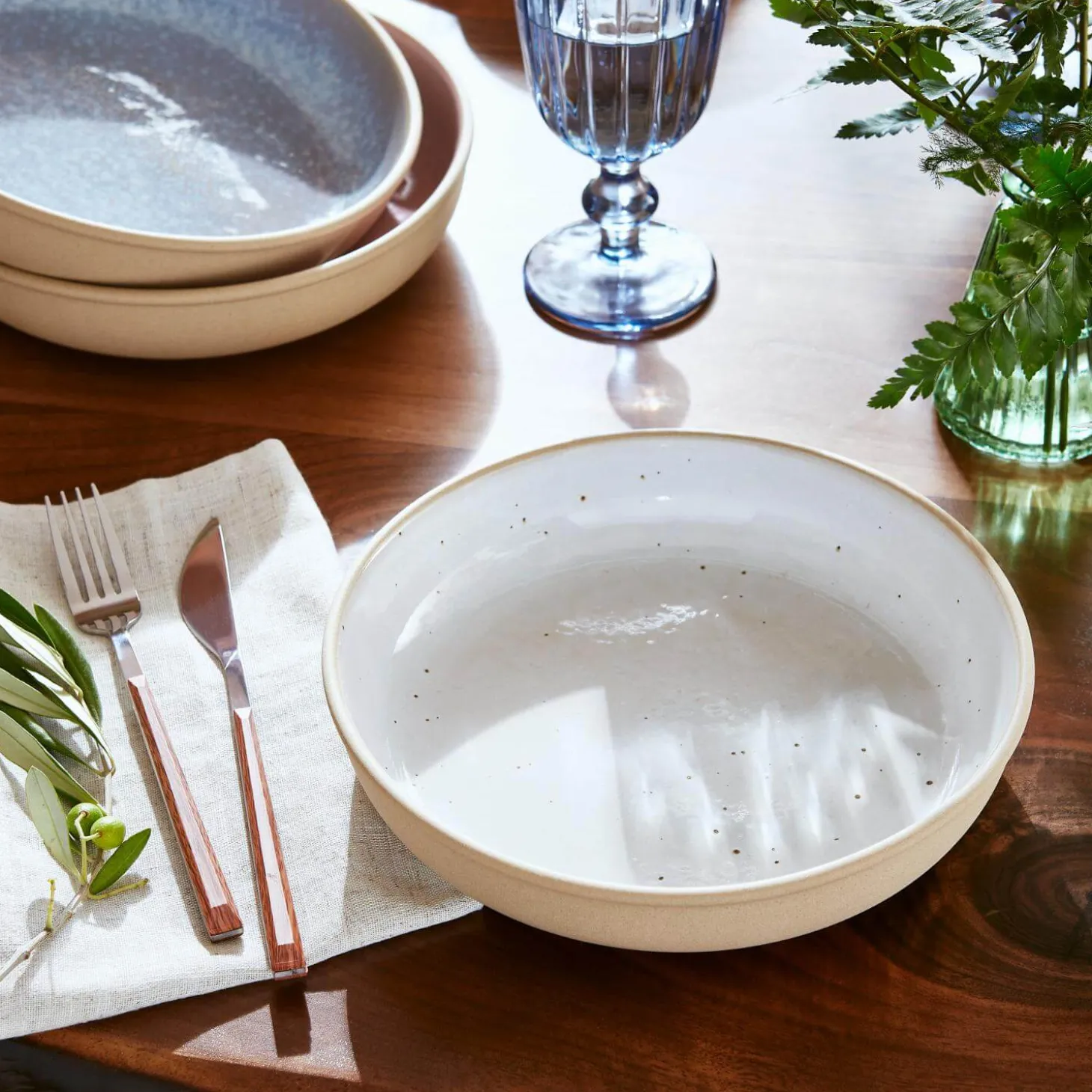 Portmeirion Minerals Stoneware 22.2cm Low Bowl - Moonstone