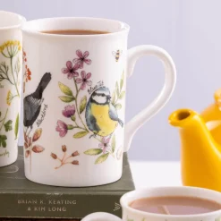 Price & Kensington Garden Birds Fine China 300ml Mug - Honeysuckle
