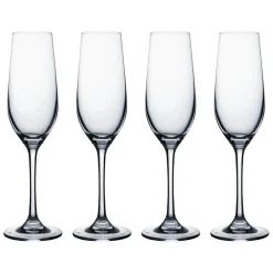Ravenhead Kings Set of 4 20cl Crystal Flute Glasses
