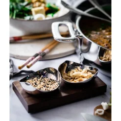 Robert Welch Drift Pinch Pot Set with Walnut Base