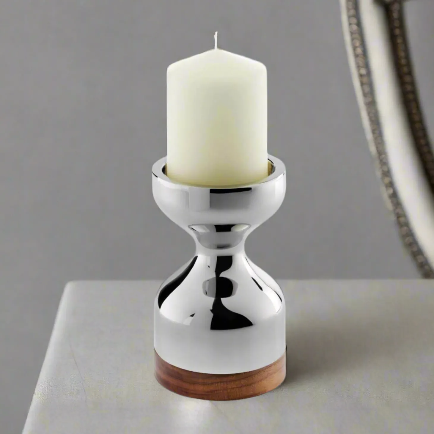 Robert Welch Limbrey Mirror Polished 18|10 Stainless Steel Candlestick - Medium