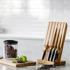 Robert Welch Professional V Angle 7-Piece Knife Block & Signature Handheld Sharpener Set