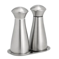 Robert Welch Signature 16.5cm Salt & Pepper Mills with Tray - Satin