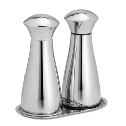 Robert Welch Signature 16.5cm Salt & Pepper Mills with Tray - Bright