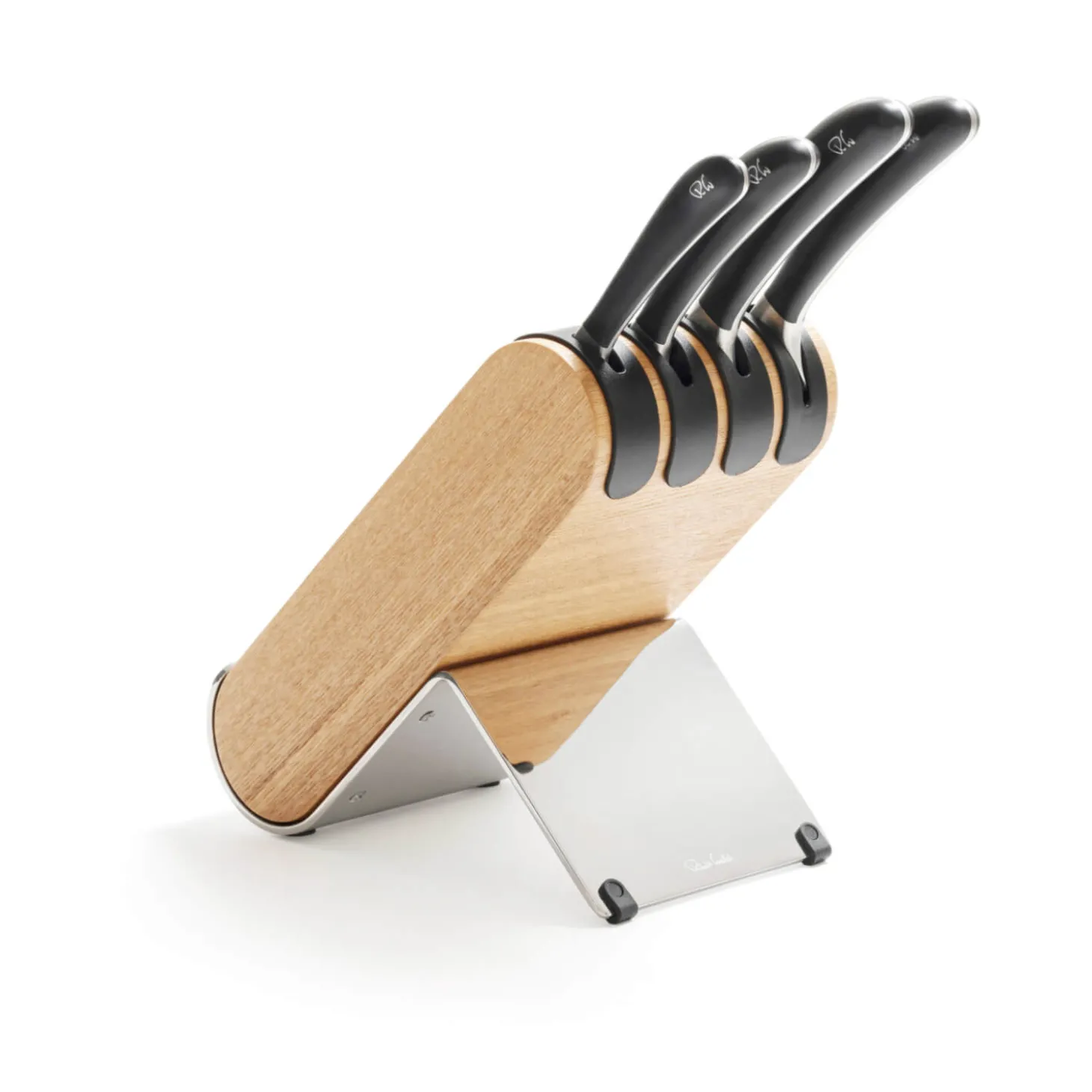 Robert Welch Signature Q 5-Piece Ash Kitchen Knife Block Set