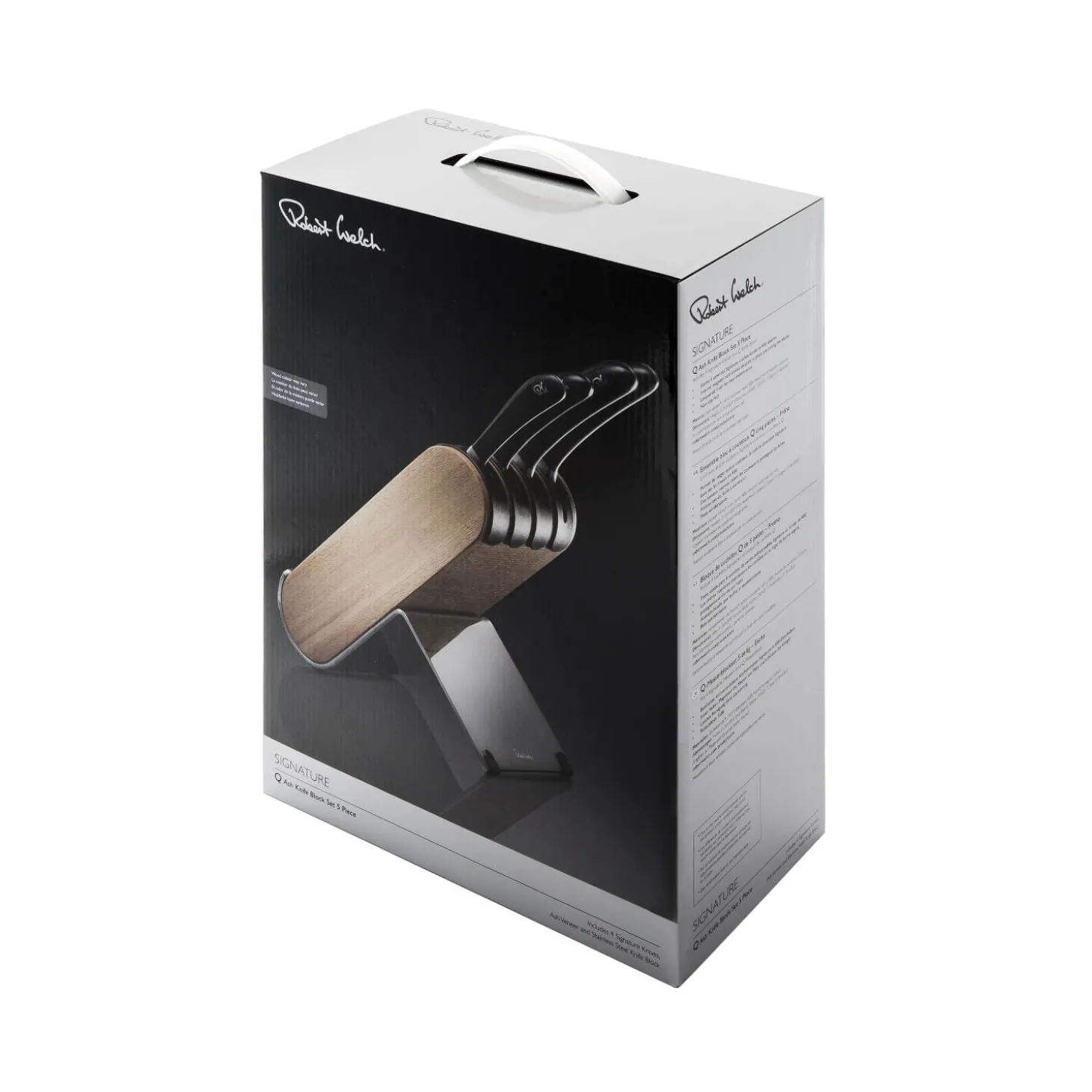 Robert Welch Signature Q 5-Piece Ash Kitchen Knife Block Set
