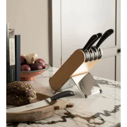 Robert Welch Signature Q 5-Piece Ash Kitchen Knife Block Set
