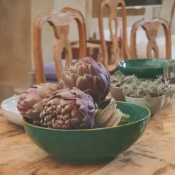 Rose & Tulipani Concerto Verde Bosco Forest Green Salad Bowl - 26cm