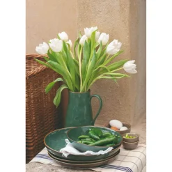 Rose & Tulipani Concerto Verde Bosco Forest Green Salad Bowl - 26cm