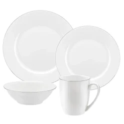 Royal Worcester Serendipity Platinum White Dinner Set - 16 Piece