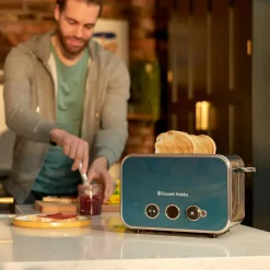 Russell Hobbs Distinctions 2 Slice Toaster - Ocean Blue