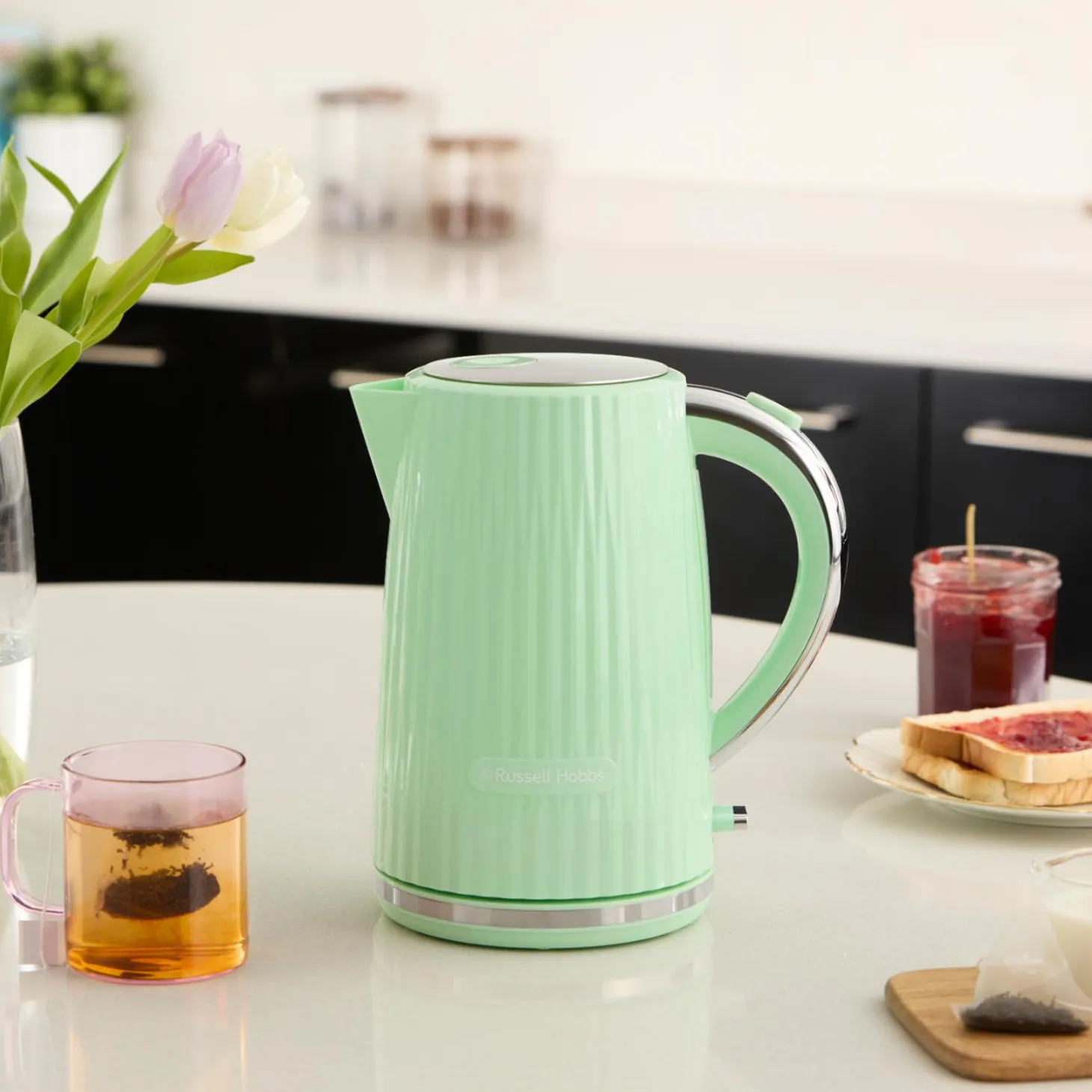Russell Hobbs Eden 1.7 Litre Kettle & 2-Slice Toaster Set - Pistachio Green