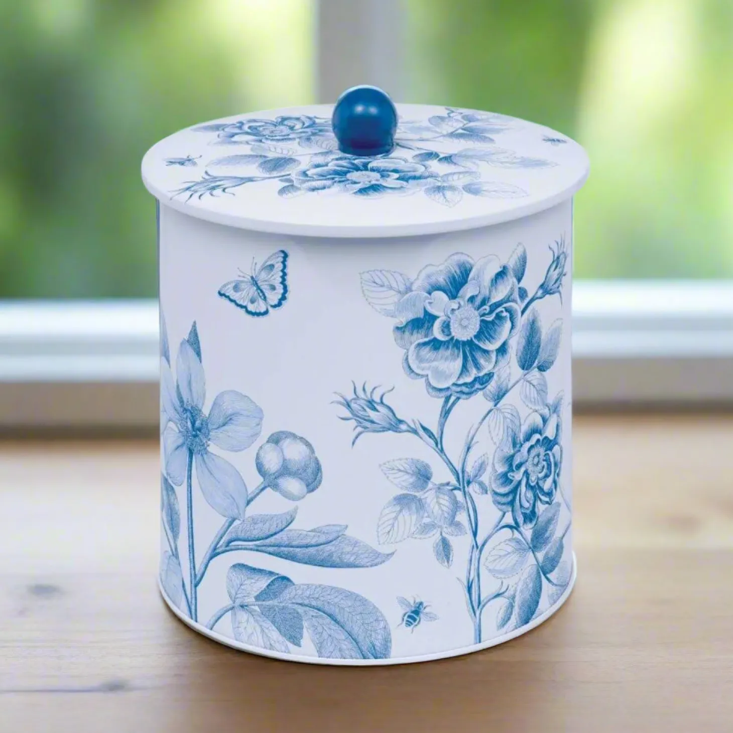 Sanderson Biscuit Barrel - Etchings & Roses