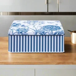 Sanderson Deep Rectangular Tin - Etchings & Roses