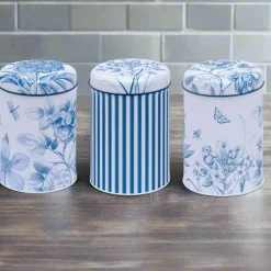 Sanderson Set Of 3 Caddies - Etchings & Roses