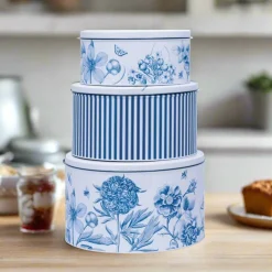 Sanderson Set of 3 Round Cake Tins - Etchings & Roses