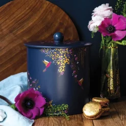 Sara Miller London Biscuit Barrel - Navy Hummingbird