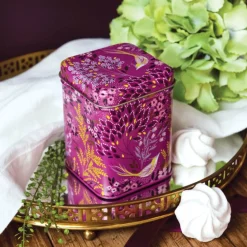 Sara Miller London Haveli Garden Small Square Tin - Mauve Songbird