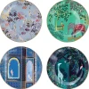 Sara Miller London India Set Of 4 Cake Plates - Assorted