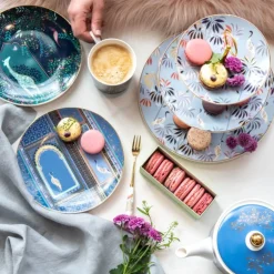 Sara Miller London India Set Of 4 Cake Plates - Assorted