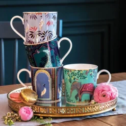 Sara Miller London India 340ml Mug - Crane Garden