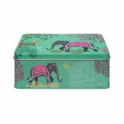 Sara Miller London India Deep Rectangular Tin - Elephant