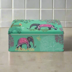 Sara Miller London India Deep Rectangular Tin - Elephant